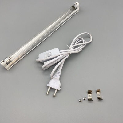 110V 185nm UV লাইট ল্যাম্প 253.7nm বাল্ব এবং প্লাগ সহ 8W ওজোন ল্যাম্প